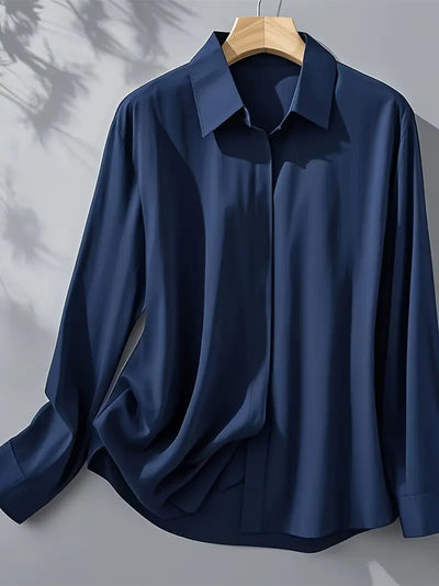 Amiliana - Elegáns Hosszú Ujú Gombos Ing